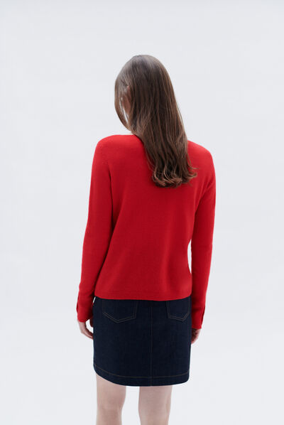 Pull mzoan rouge femme