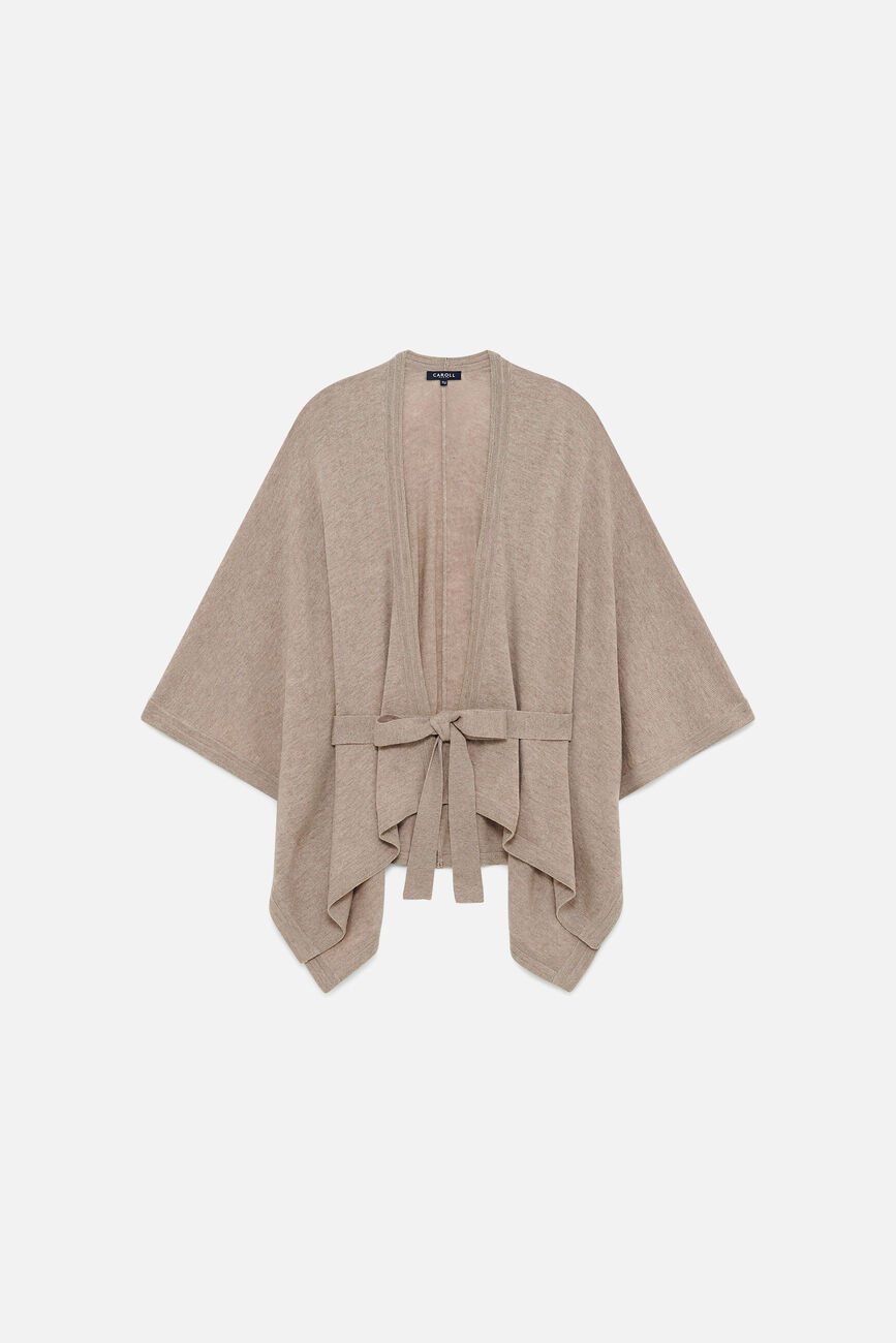 Poncho Albano marron clair femme