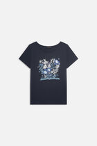 T-shirt all to school taxime book navy blue woman