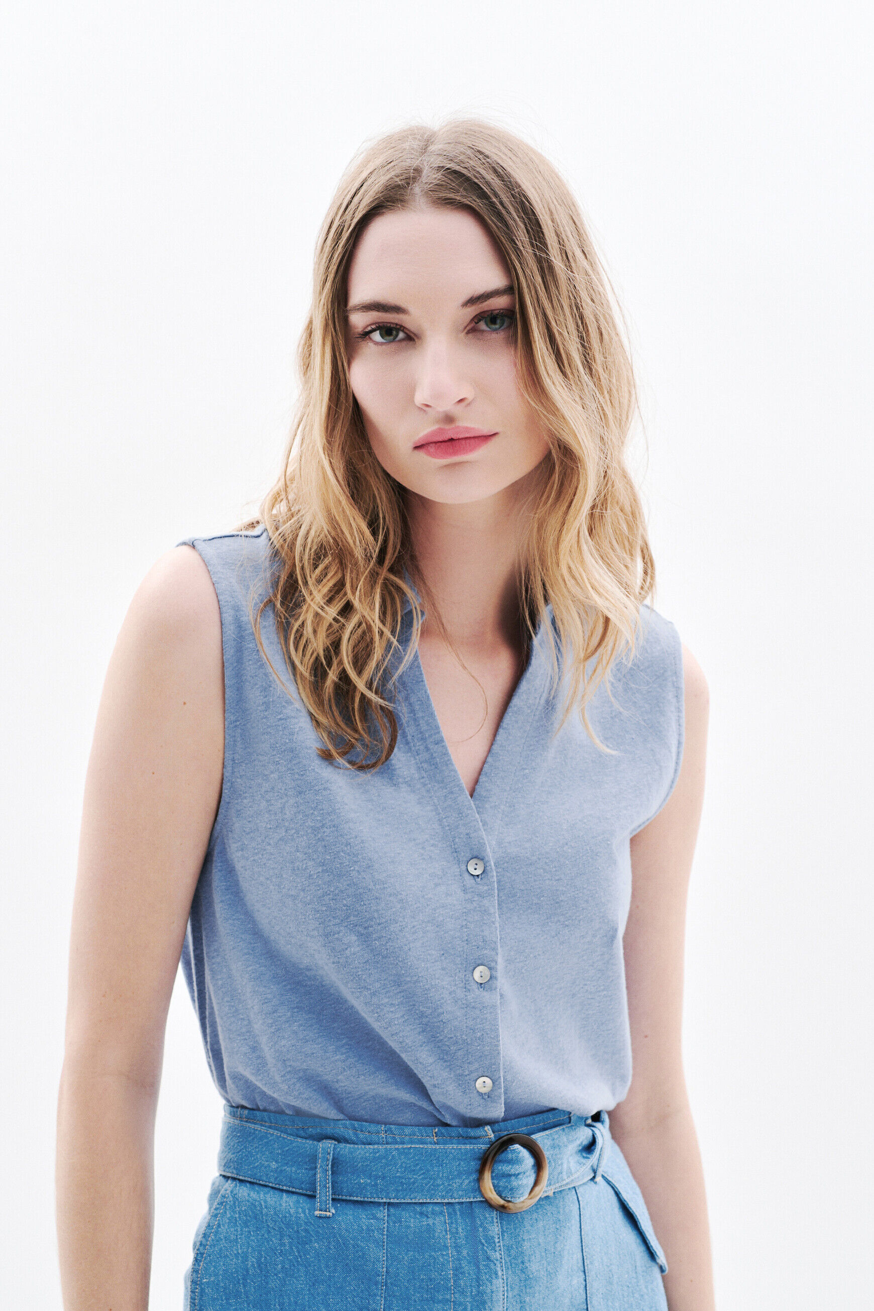 T-shirt Tester bleu gris femme