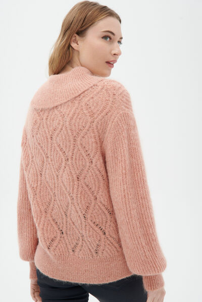 Pull mericalu rose pastel femme