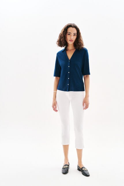 T-shirt Tevelina bleu marine femme