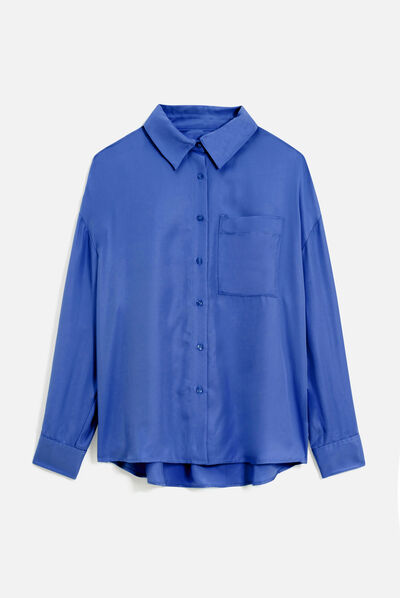 Camisa cabin2 azul eléctrico mulher