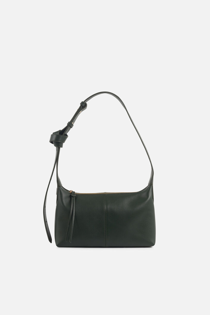 Sac Soa en cuir naturel vert kaki femme