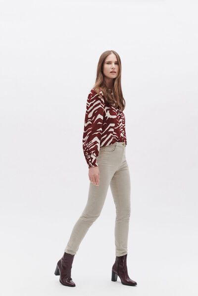 Pantalon ptonio beige femme