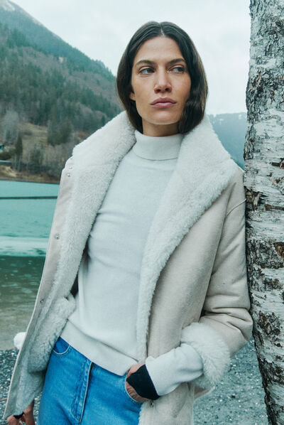 Manteau goupil ecru femme