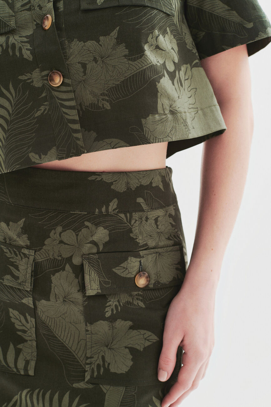 Jupe Jane vert kaki femme