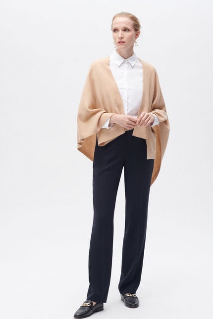 Poncho hera 100% cachemire camel femme