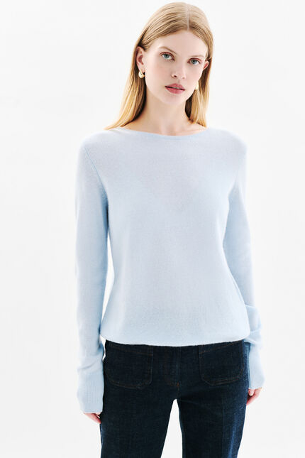Mzoan 100% cashmere sweater pastel blue woman