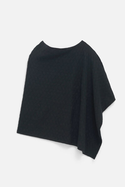 Poncho helea noir femme