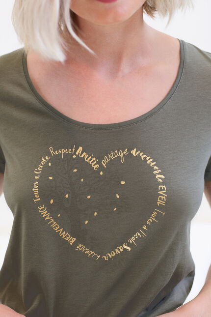 T-Shirt Janice Toutes à l'école khakigrün damen