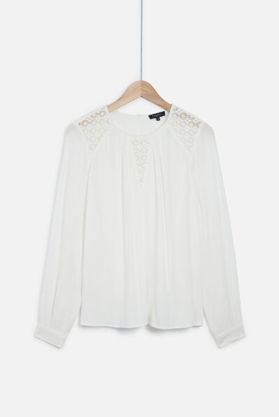 blusa iris marfil mujer