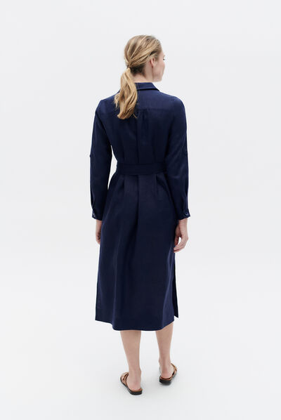 Vestido Rbetty azul marino mujer