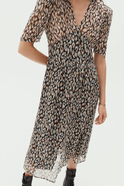 robe fauve noir femme