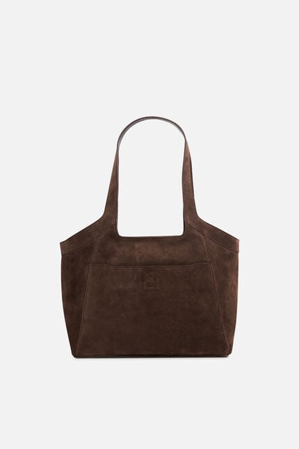 Sac Sacha en croûte de cuir marron foncé femme