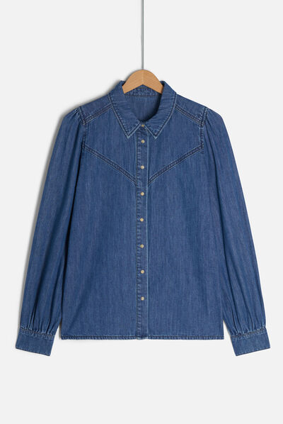 chemisier norra denim stone femme