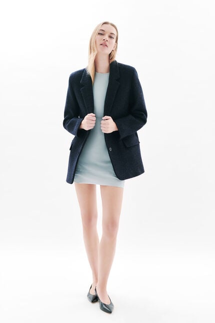 Girelli coat 100% wool navy blue woman