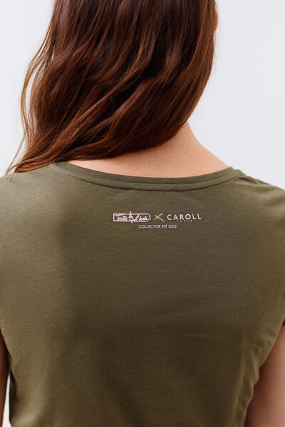 T-shirt Maxine verde cachi donna