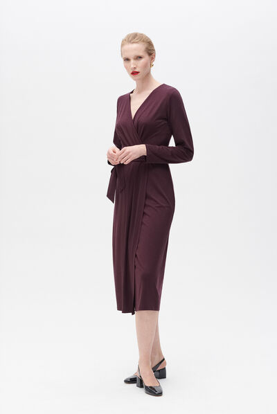 Vestido Rwillou burdeos mujer