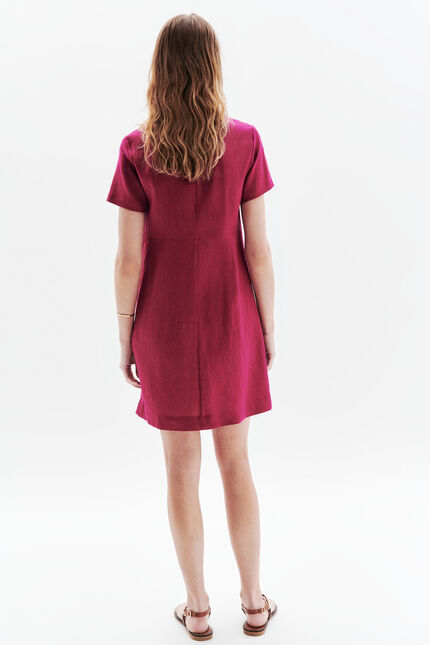 Vestido laure 100 % lino ciruela mujer