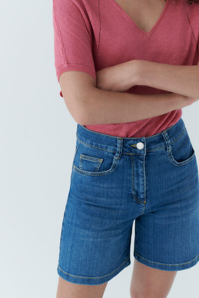 short solar denim stone femme