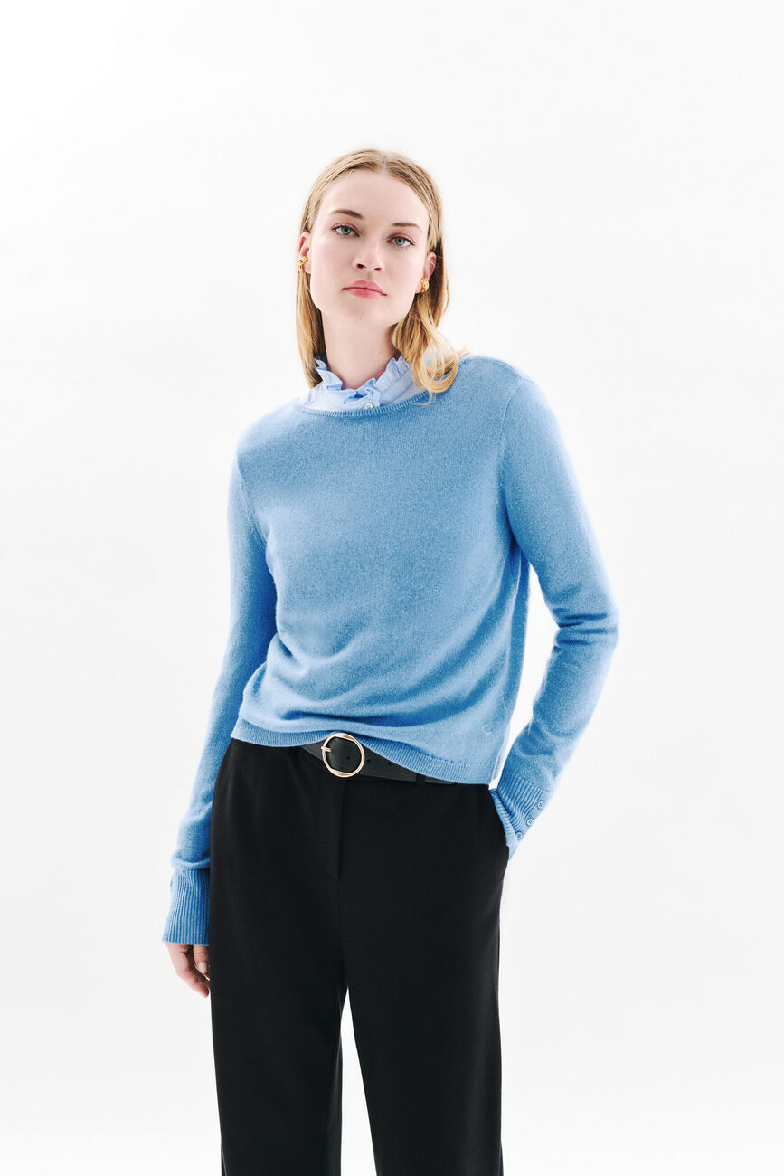 Pull zoan lurex bleu femme