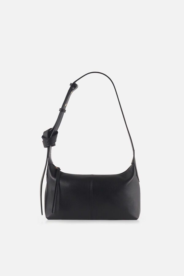 Sac Soa en cuir naturel noir femme