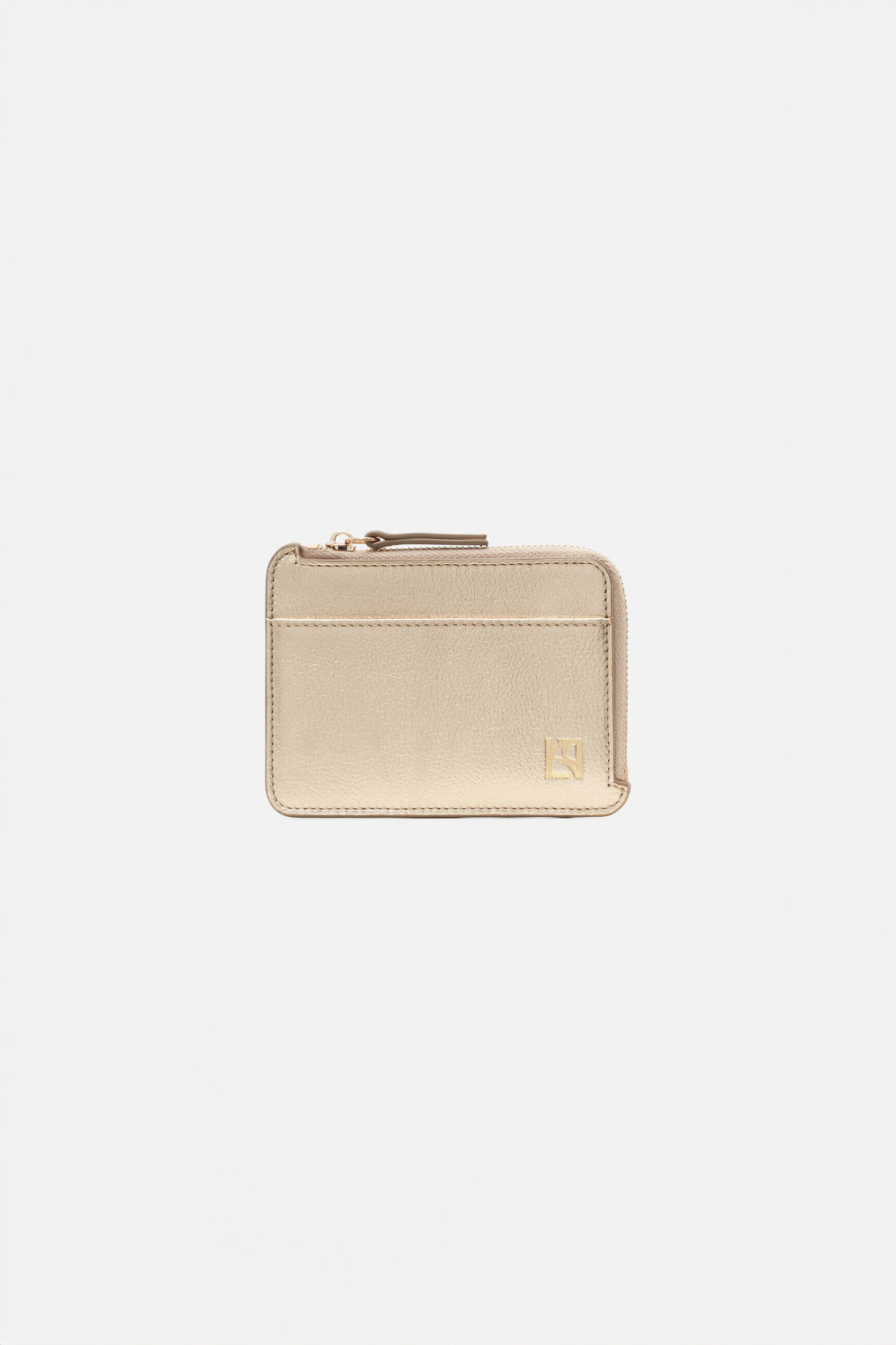Porte-cartes stanley2 en cuir naturel couleur or femme