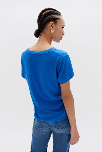 t-shirt anita bleu electrique femme