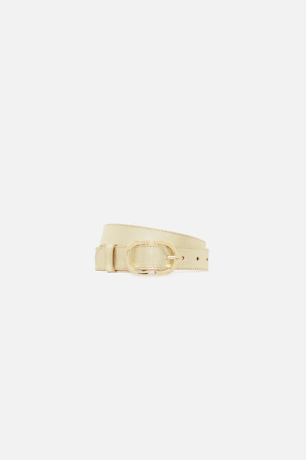 Ceinture Leonie3 en cuir naturel couleur or femme