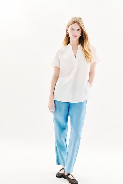 Blusa Kat 100% lino bianco donna