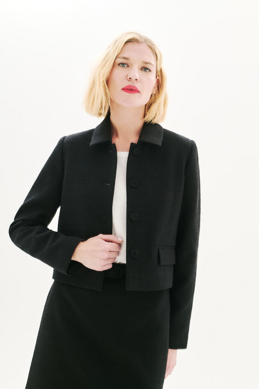 Veste Voyelle Tweed noir femme