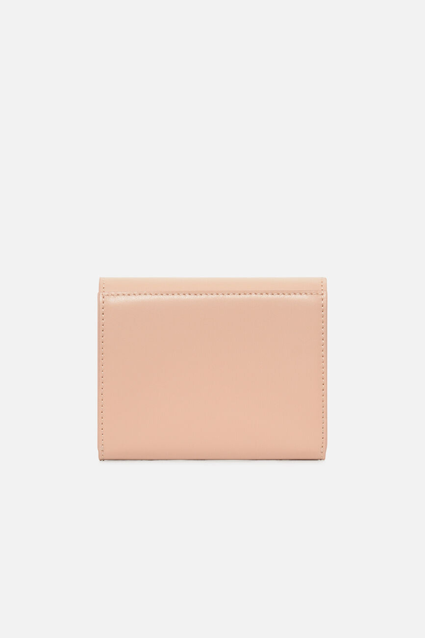 Porte-cartes sully en cuir naturel rose pastel femme