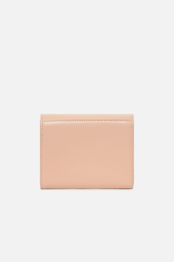 Porte-cartes sully en cuir naturel rose pastel femme