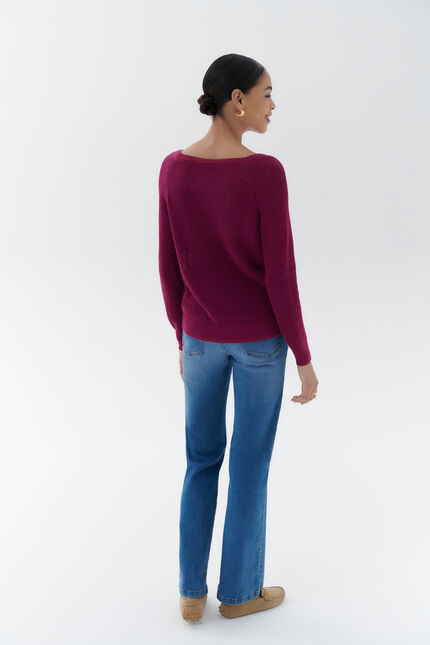 Pull montgomery rose framboise femme