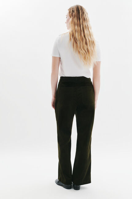 Pantalon Pesuviovelours vert kaki femme