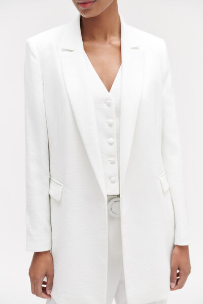 Blazer structuré zelie ivoire femme