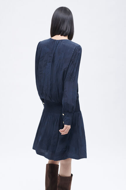 recile dress navy blue woman