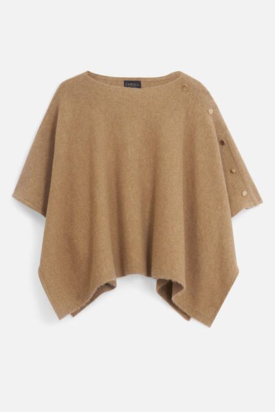 poncho lisa b camel femme