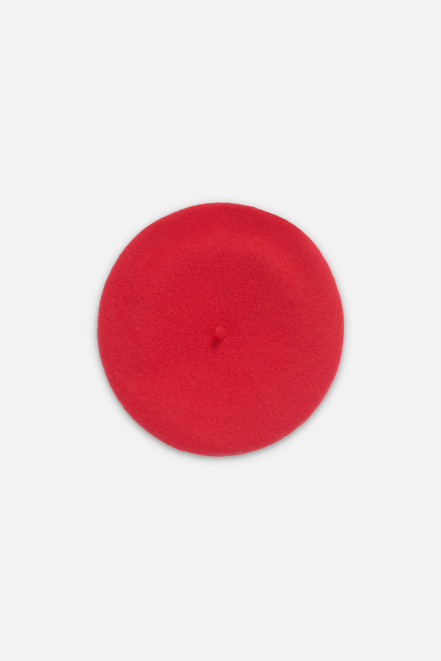 100% Wool Beret berryl red woman