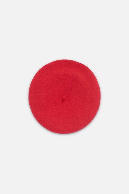 100% Wool Beret berryl red woman