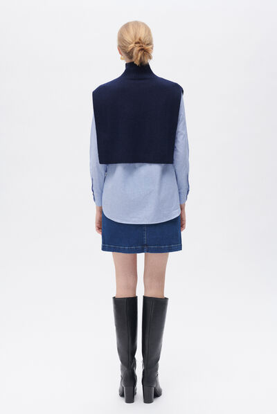 Poncho ysee azul-marinho mulher