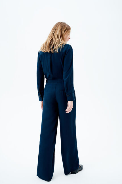 Pantalon paname bleu petrole femme