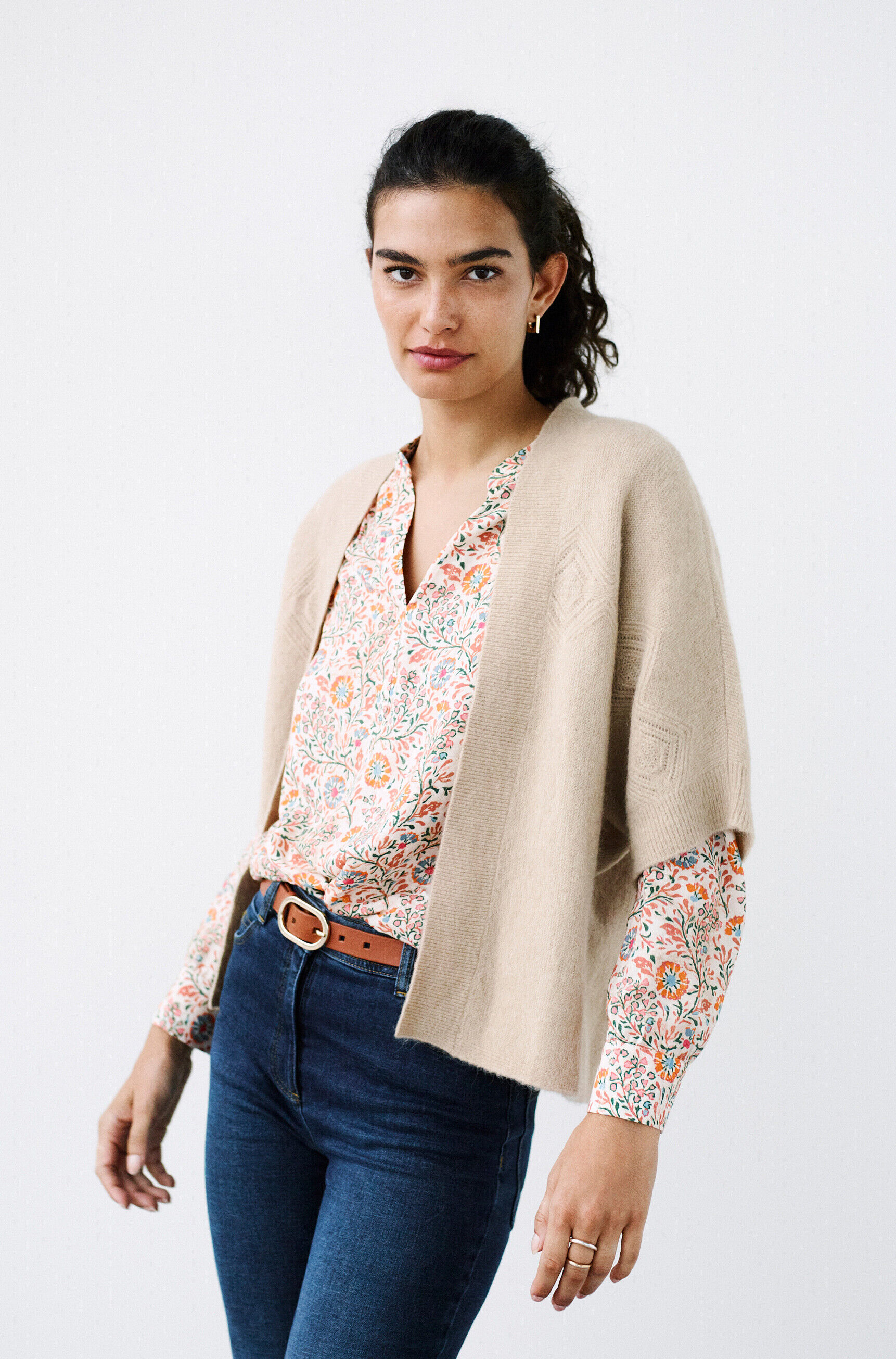 Blouse Cflower rose saumon femme