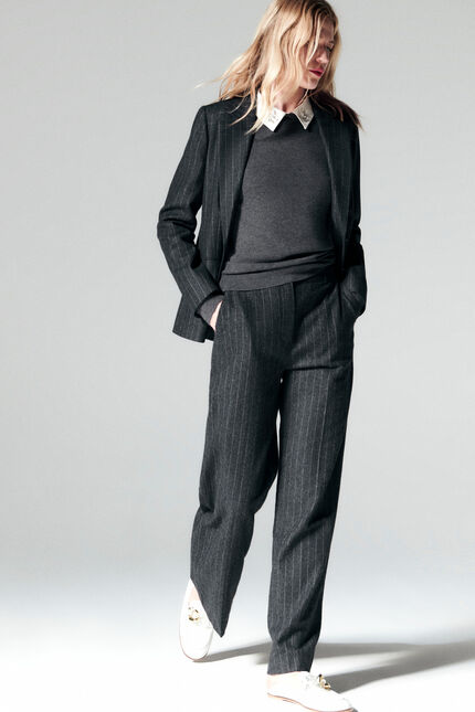 Pantalon pambre gris fonce femme