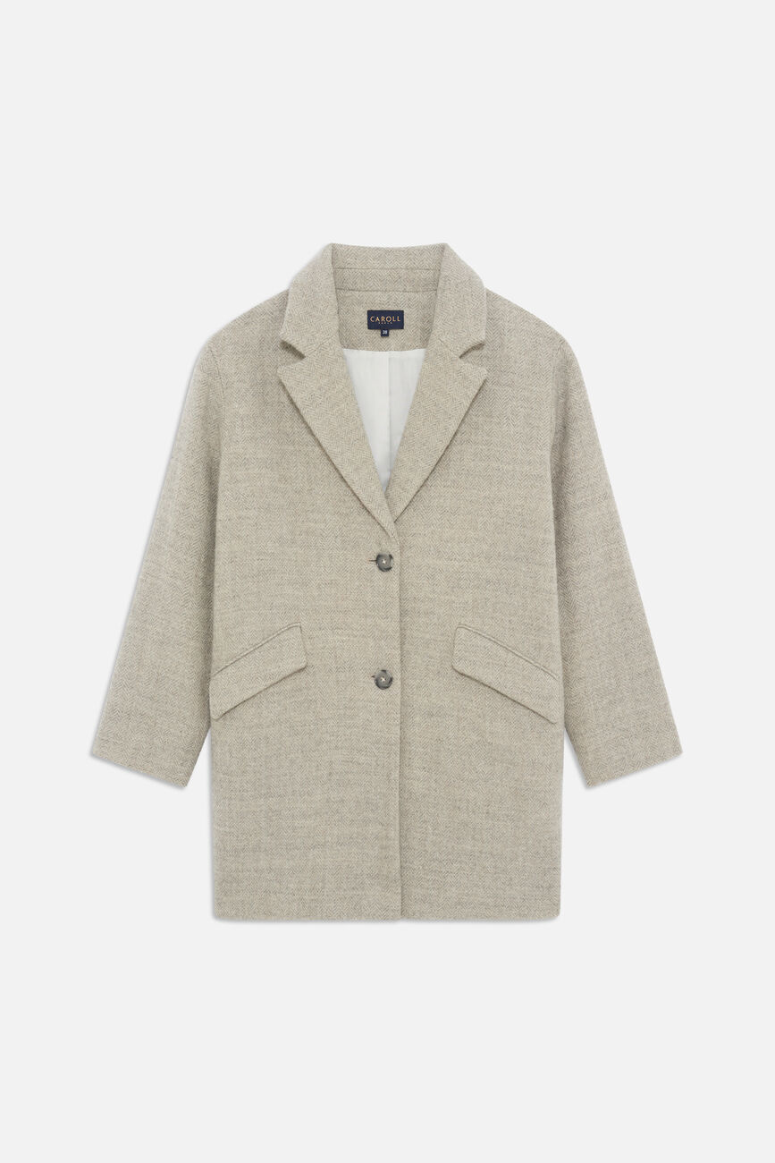 Gbrillant coat 100% wool dark grey woman