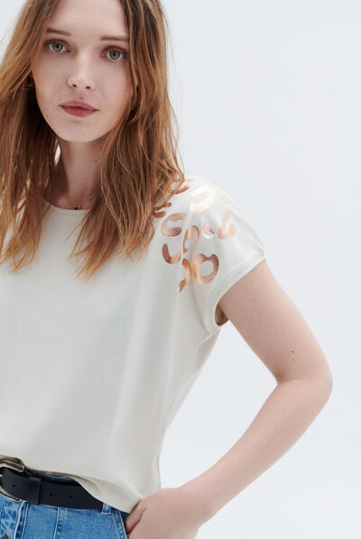 T-shirt tdelta ecru femme