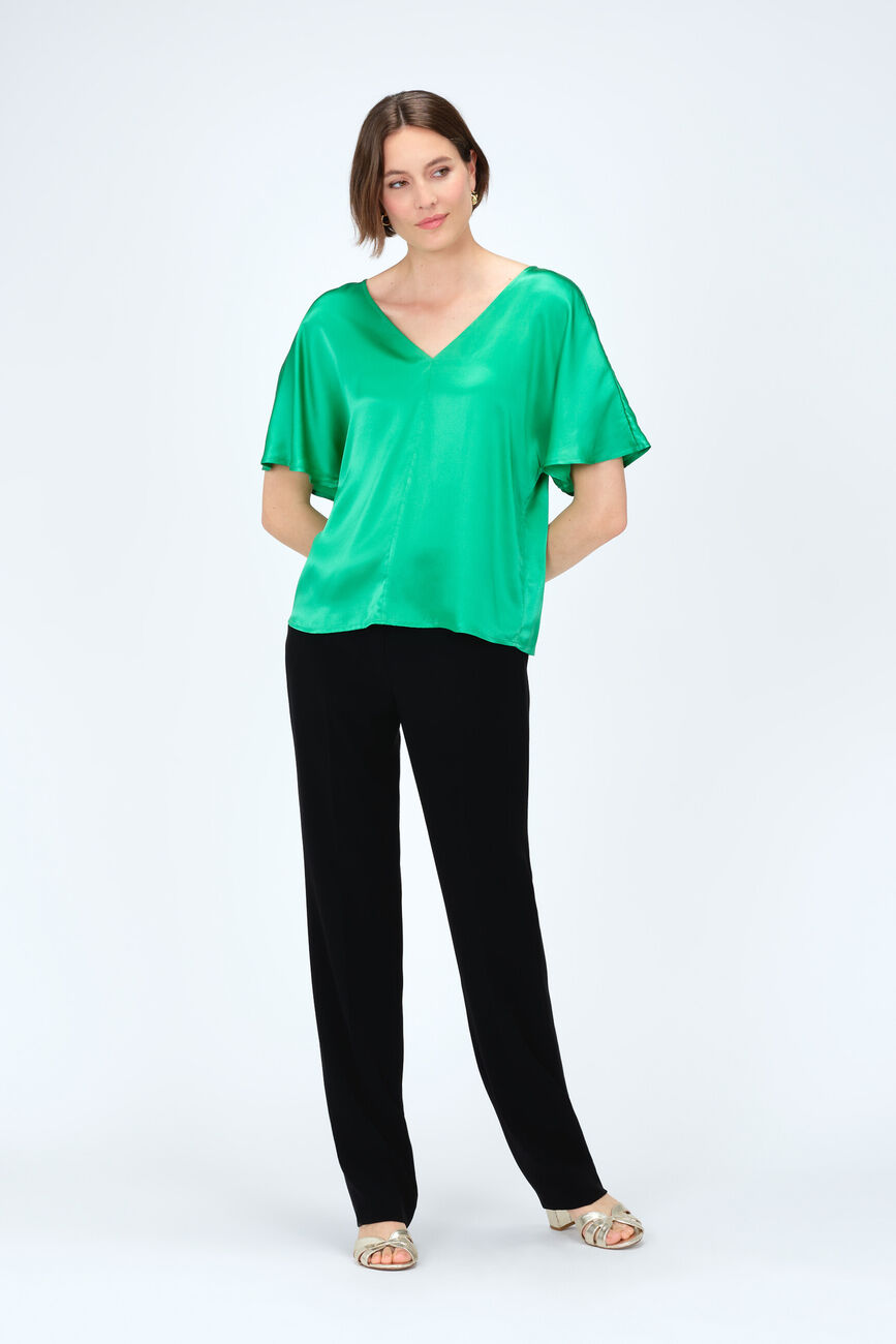 Blouse selma 100% soie vert menthe femme