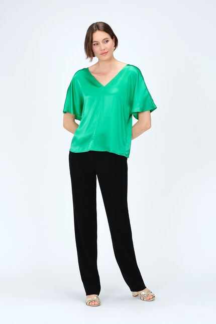 Blouse selma 100% soie vert menthe femme