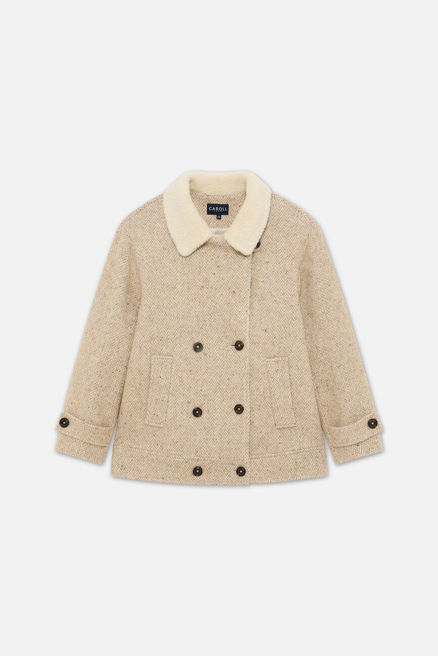 Glen coat beige woman